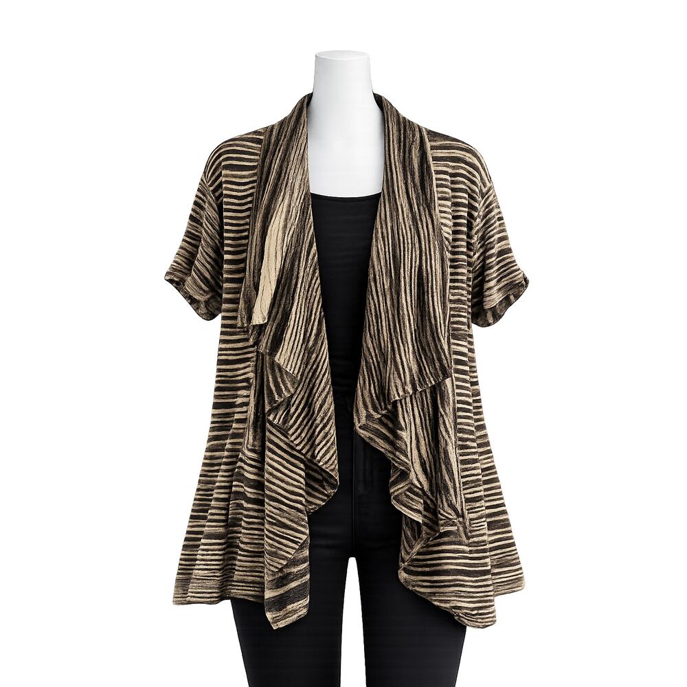 Elie Tahari Women’s Striped Open Front Draped Cardigan - Size XS